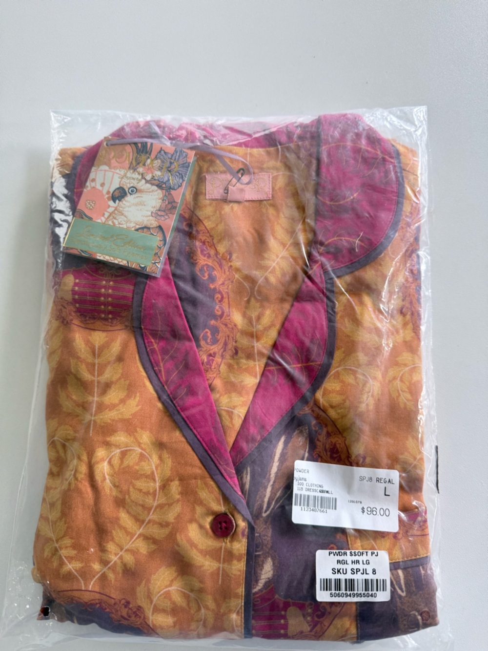 Women's Orange & Pink Printed Pajama Shirt and Shorts Set - Picture 2 of 2